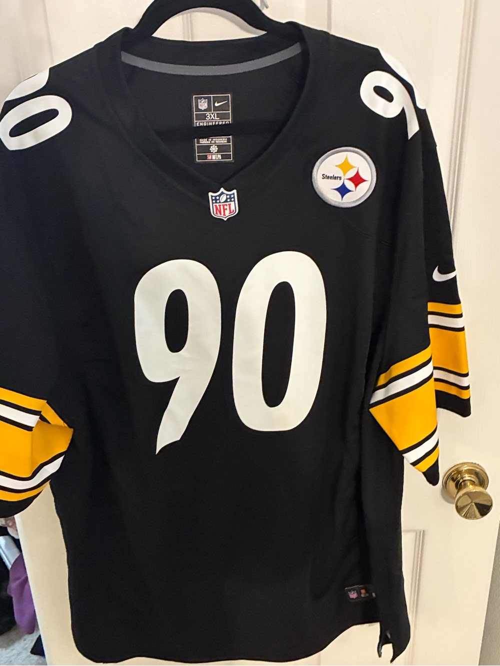 Nike Pittsburgh Steelers #90 (TJ WATT) Black & Gold NFL Jersey